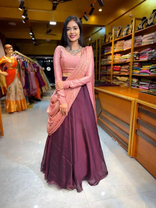 Saundarya Wine Lehenga