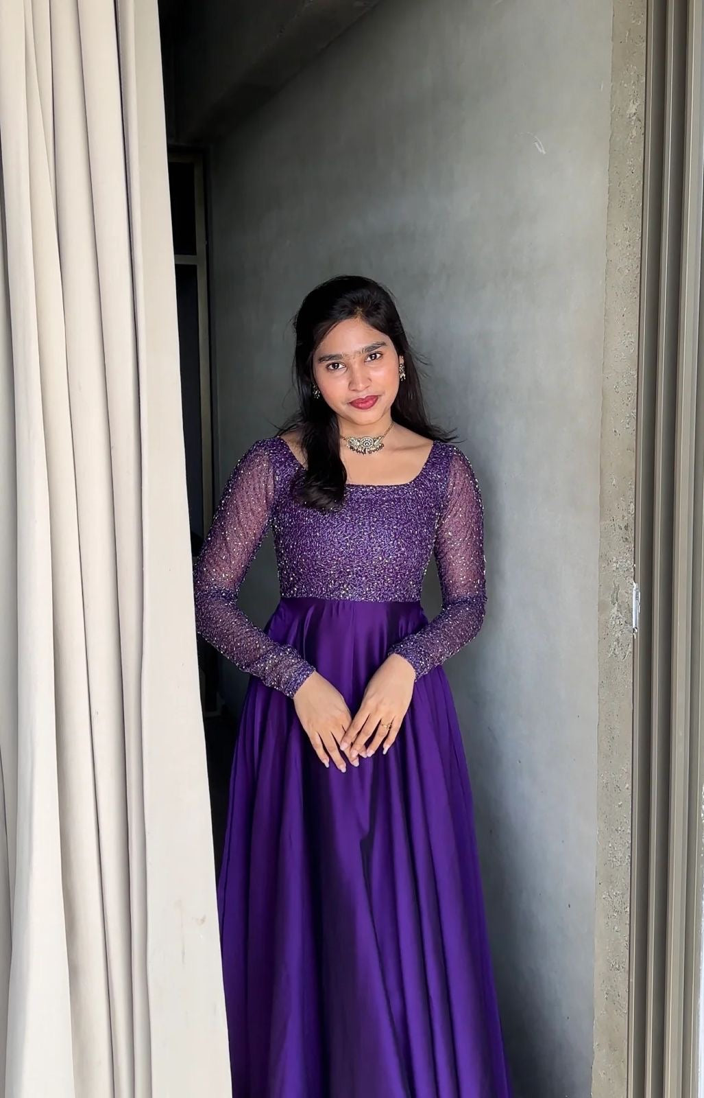 YALINA PURPLE ANARKALI