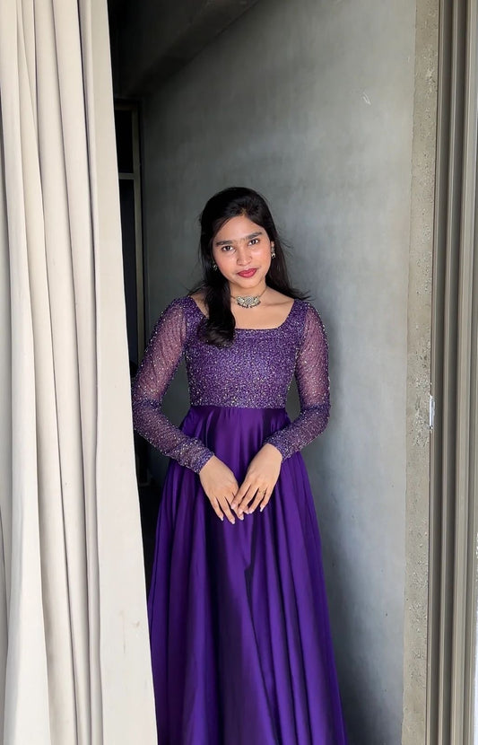 YALINA PURPLE ANARKALI