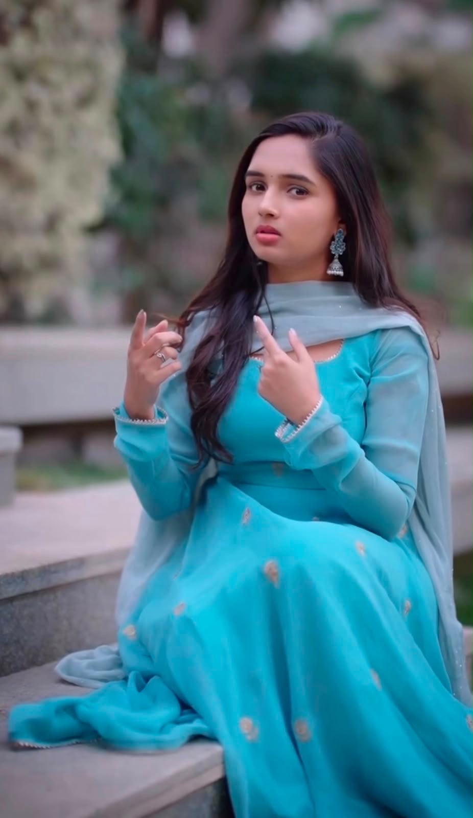 AQUA FLORA ANARKALI SUIT
