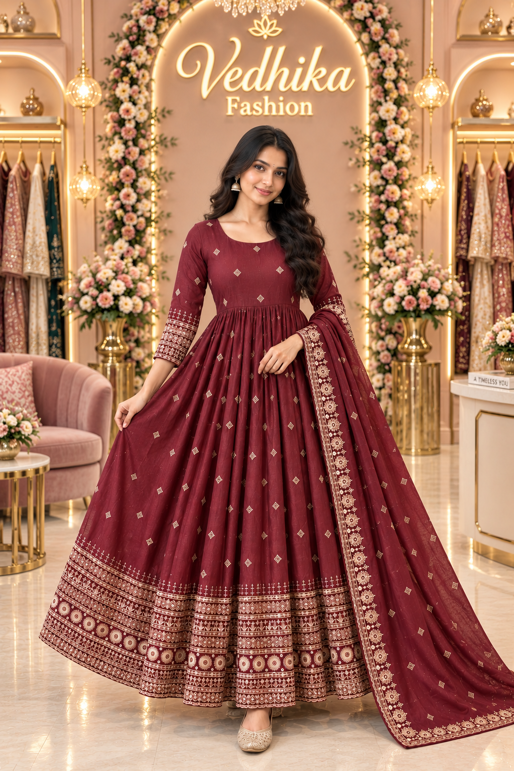 NIYATI MAHAROON ANARKALI SUIT