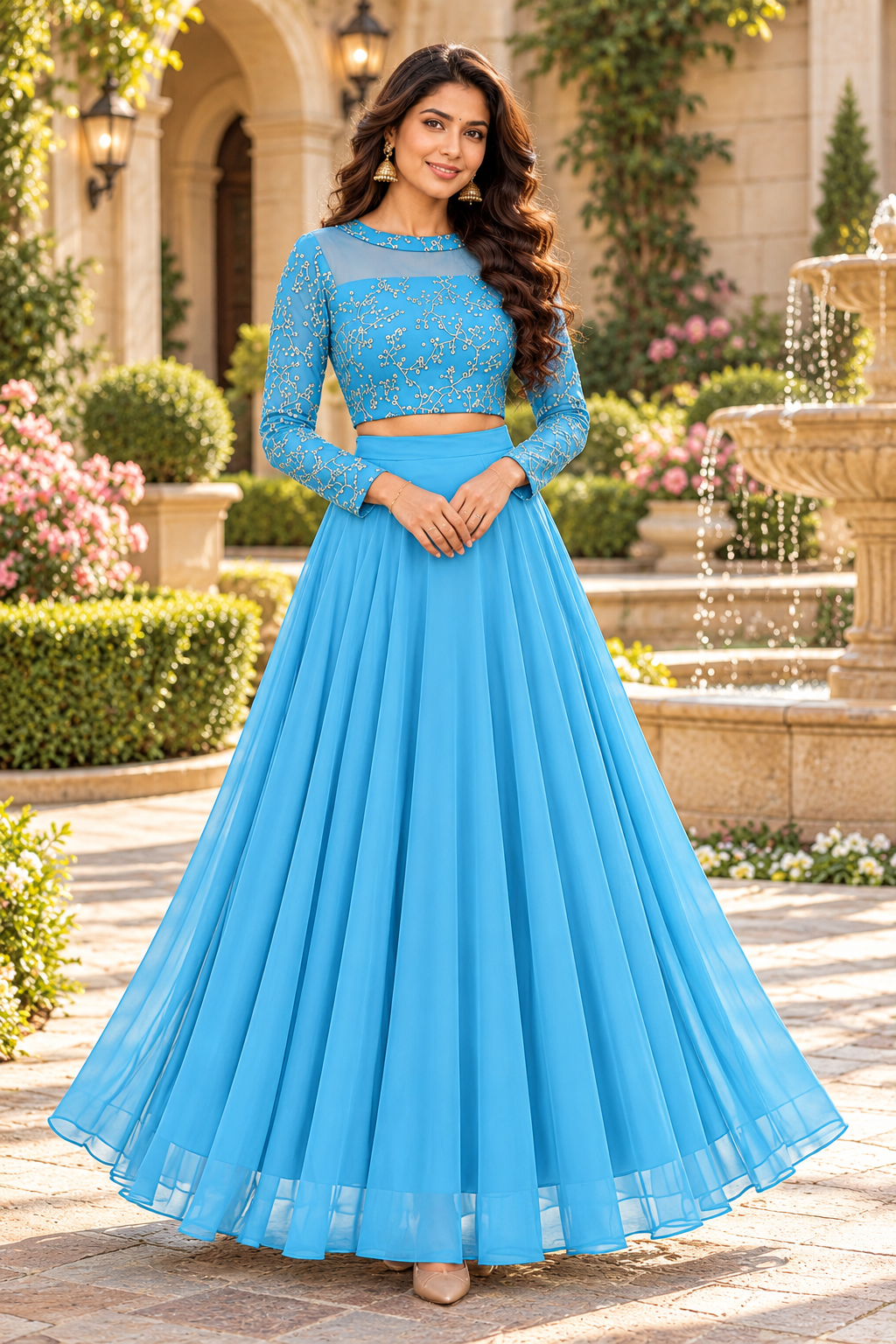 ISHIKA SKYBLUE ANARKALI SUIT