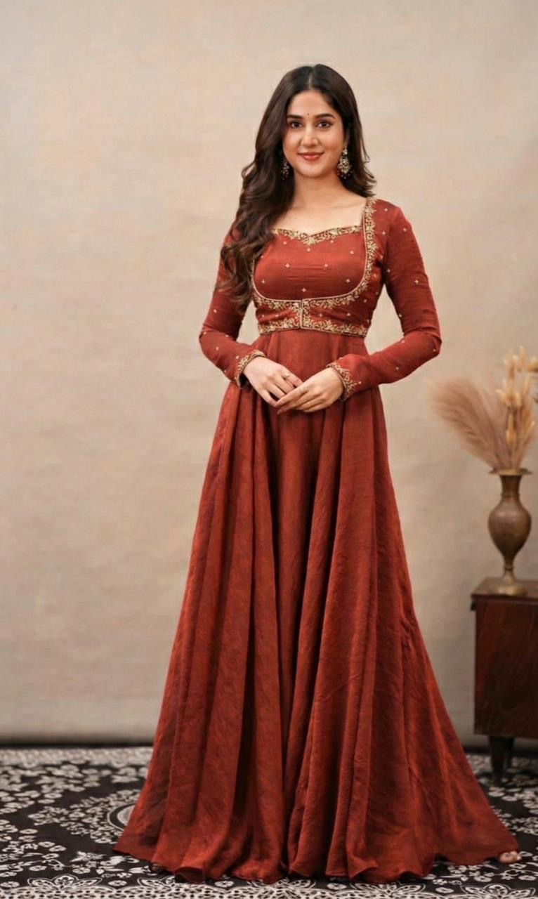 Meher  Rust Anarkali Suit