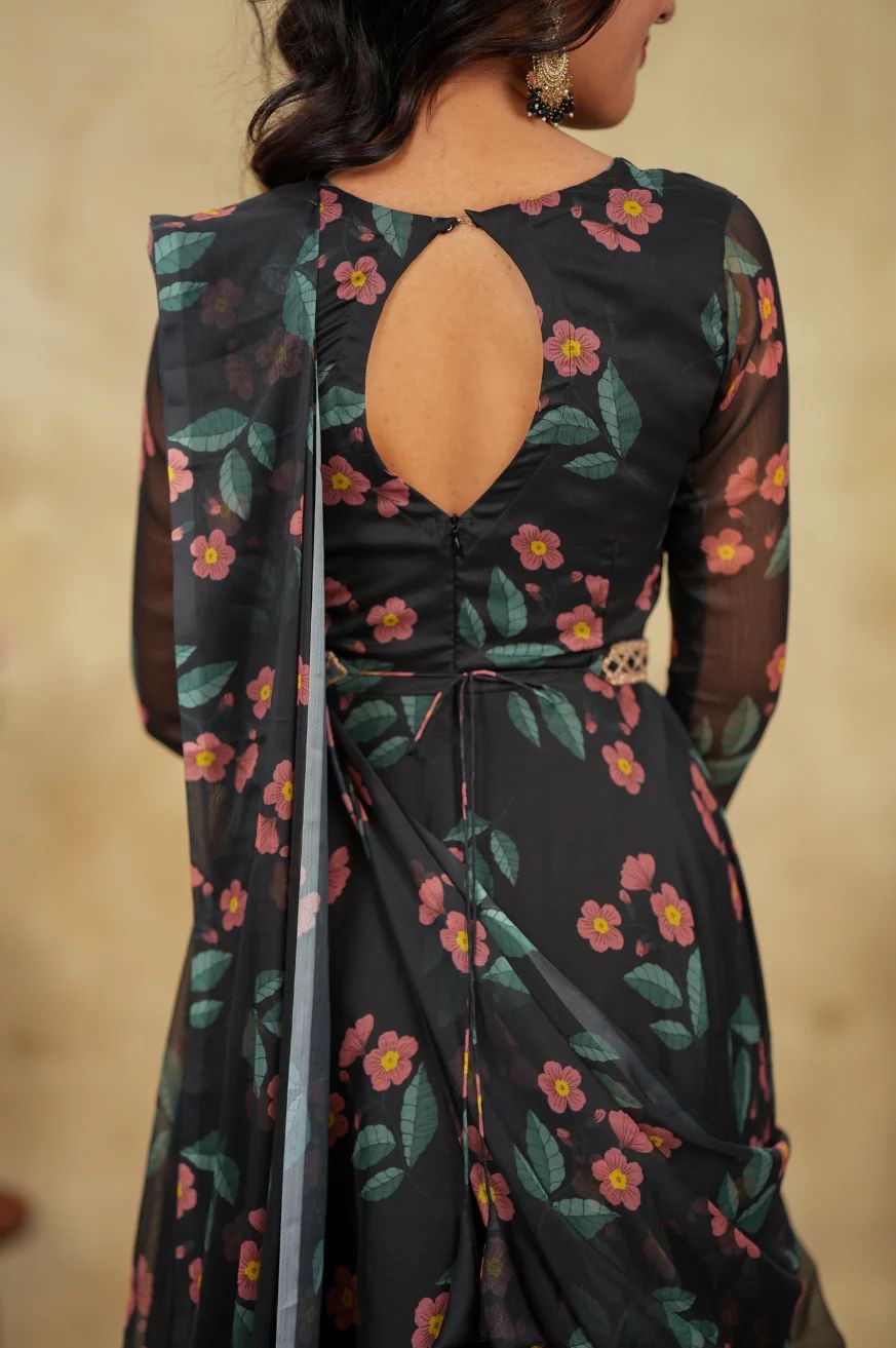 Krithanya Black Anarkali Suit
