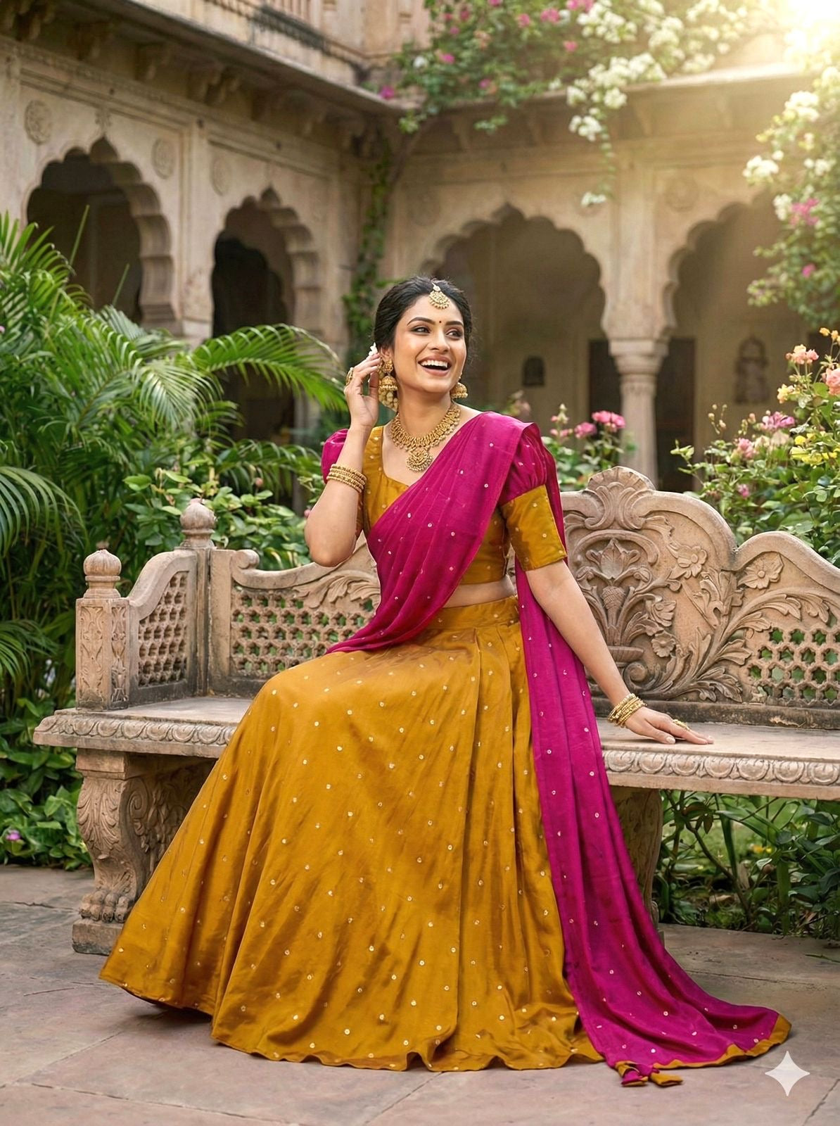 Mustard Gold Rani - Lehenga