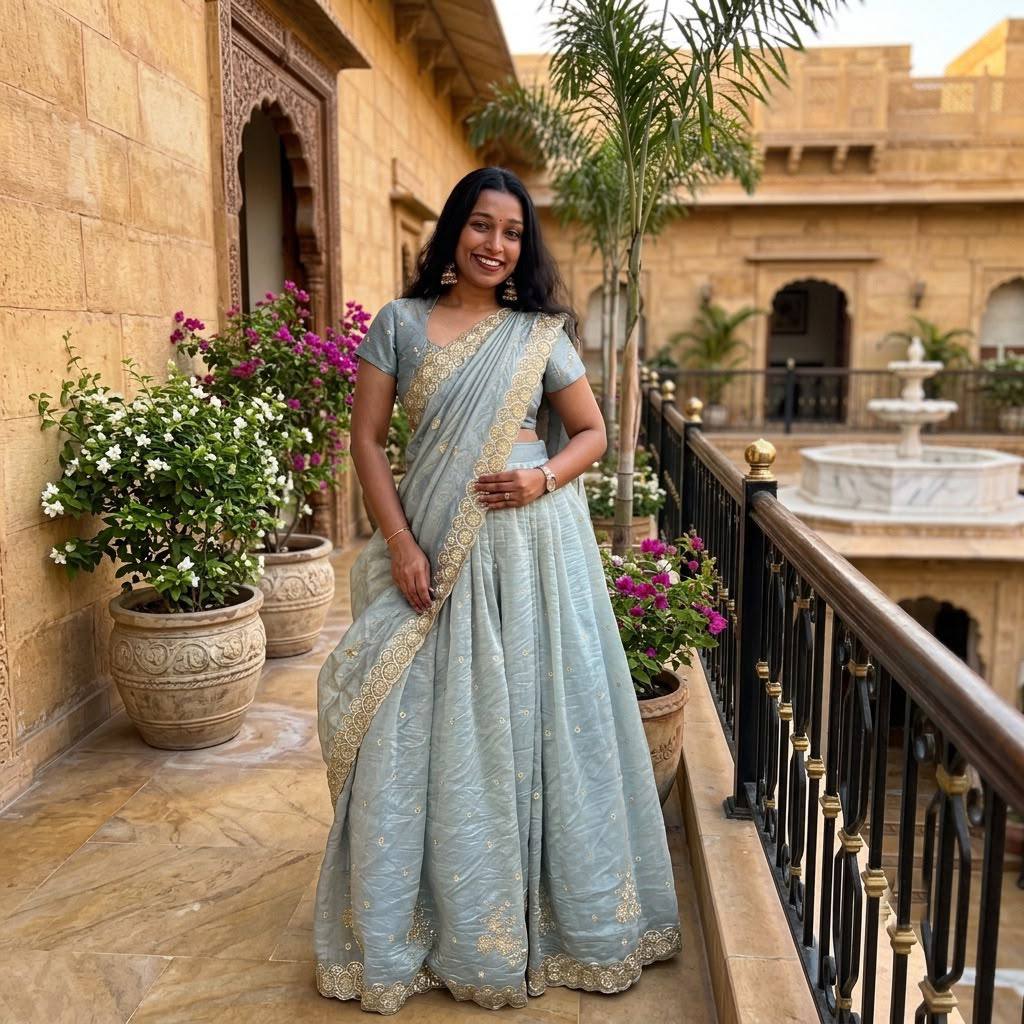 GULNAAR BLUE LEHENGA
