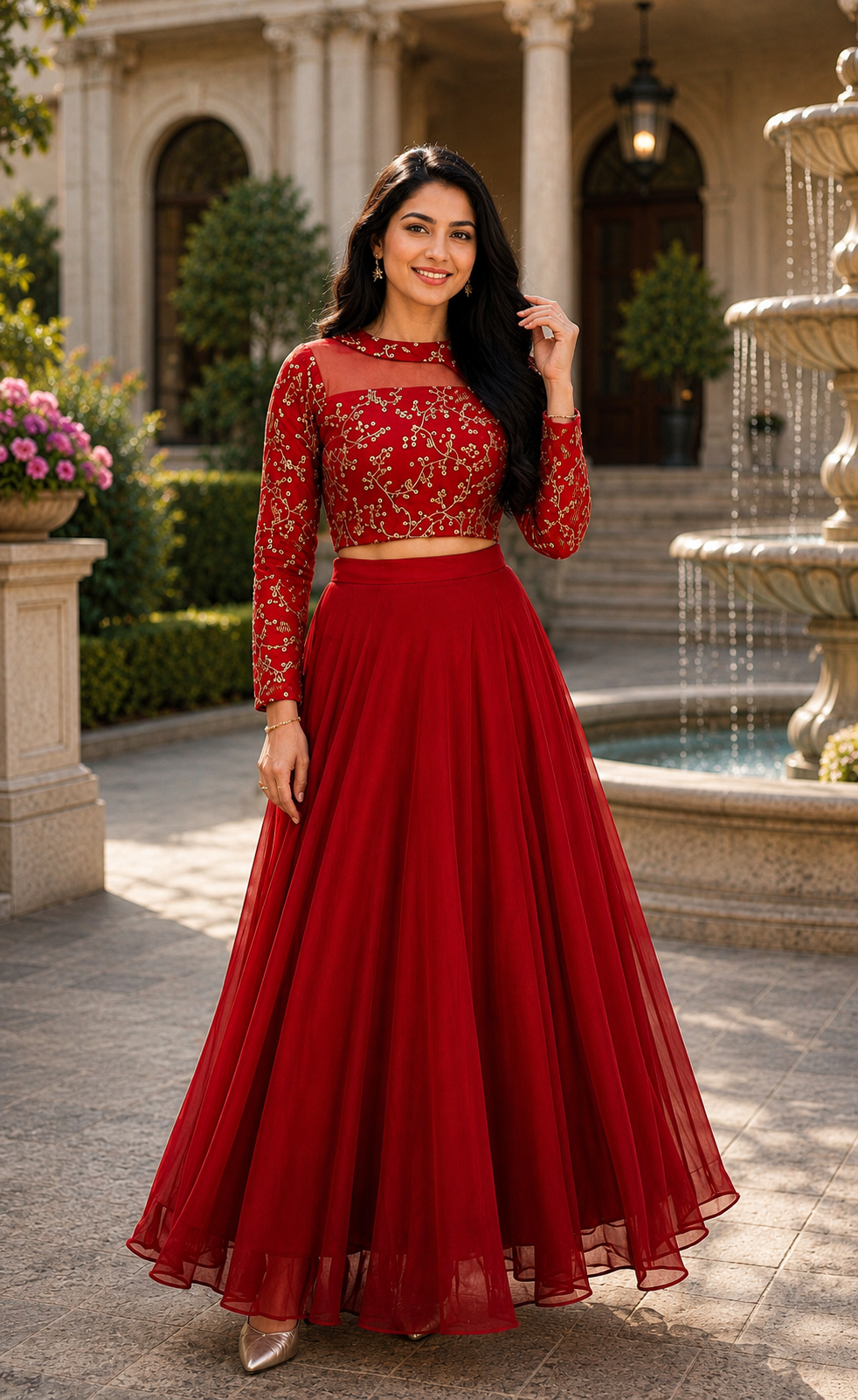 ISHIKA RED ANARKALI SUIT