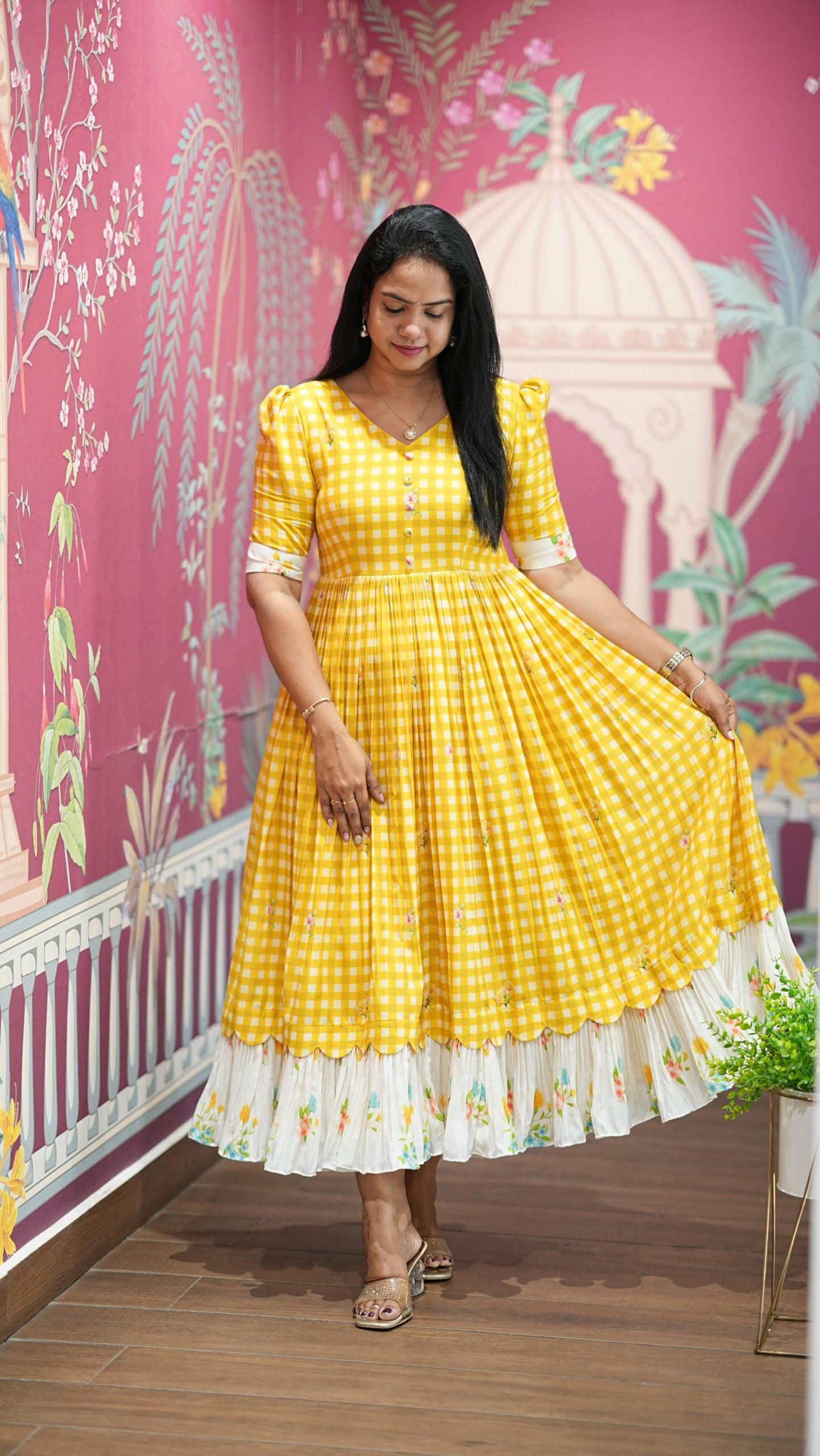 Yellow GINGHAM MAXI
