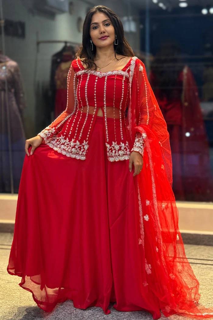 Zeenat Red Lehenga