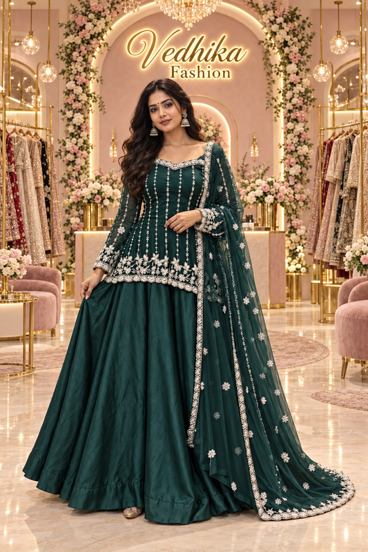Zeenat B Green Lehenga