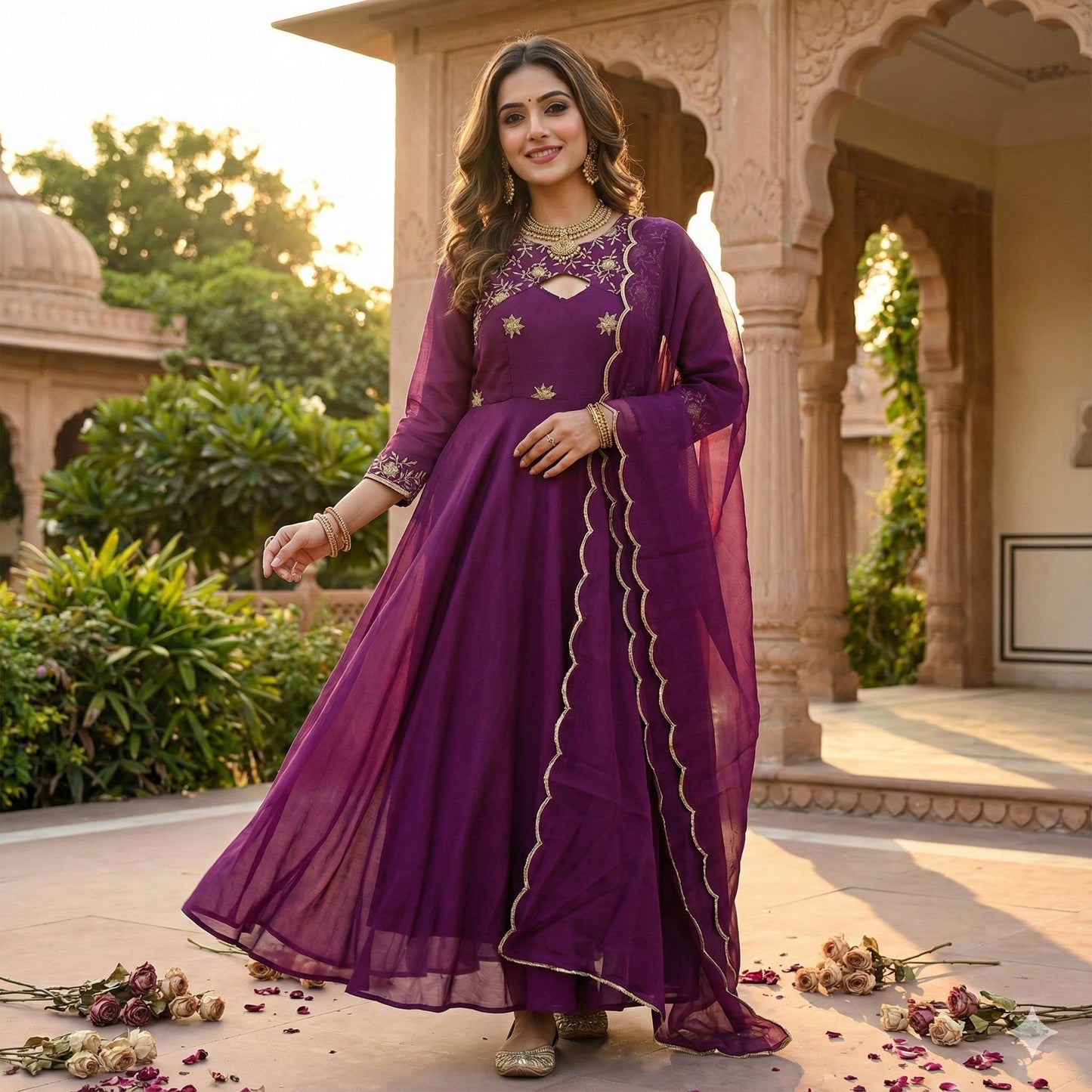 YAMINI WINE ANARKALI SUIT
