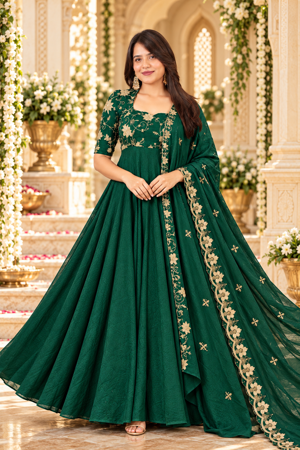 ATHIYA GREEN ANARKALI SUIT