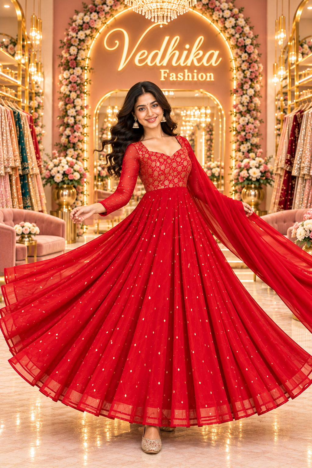 PAKHI RED ANARKALI SUIT