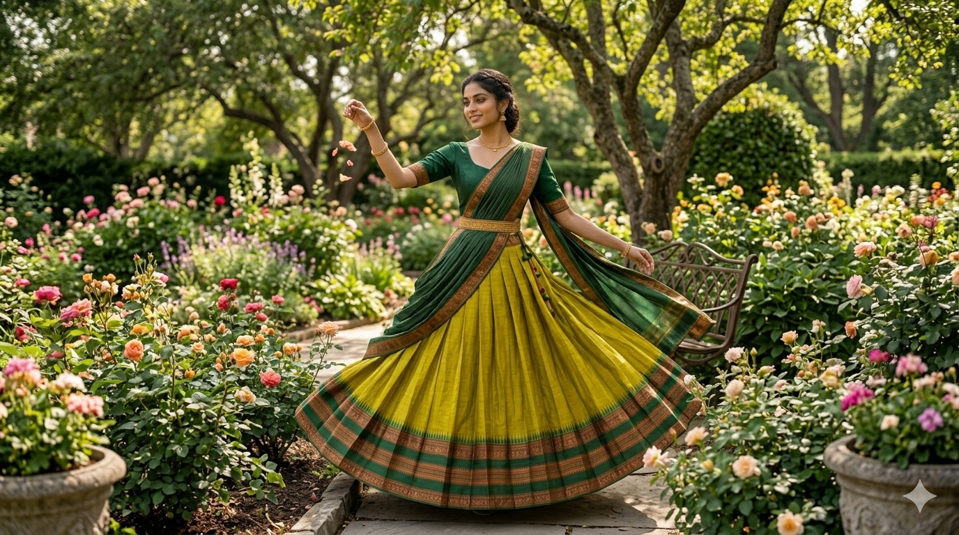 Kanchipuram Lime Green Lehenga