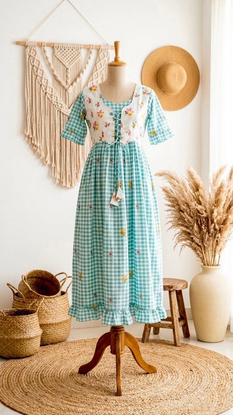 Mint GINGHAM MAXI