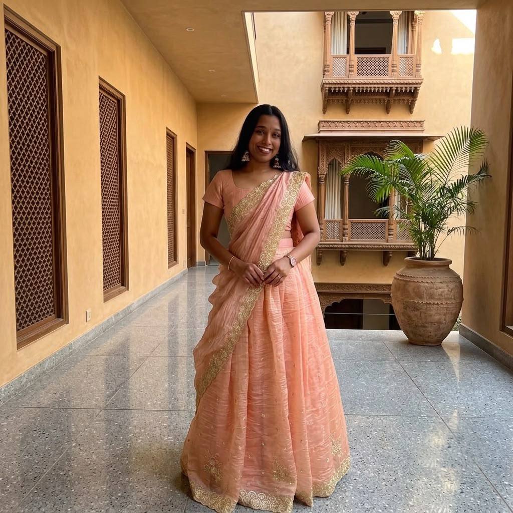 GULNAAR PEACH LEHENGA