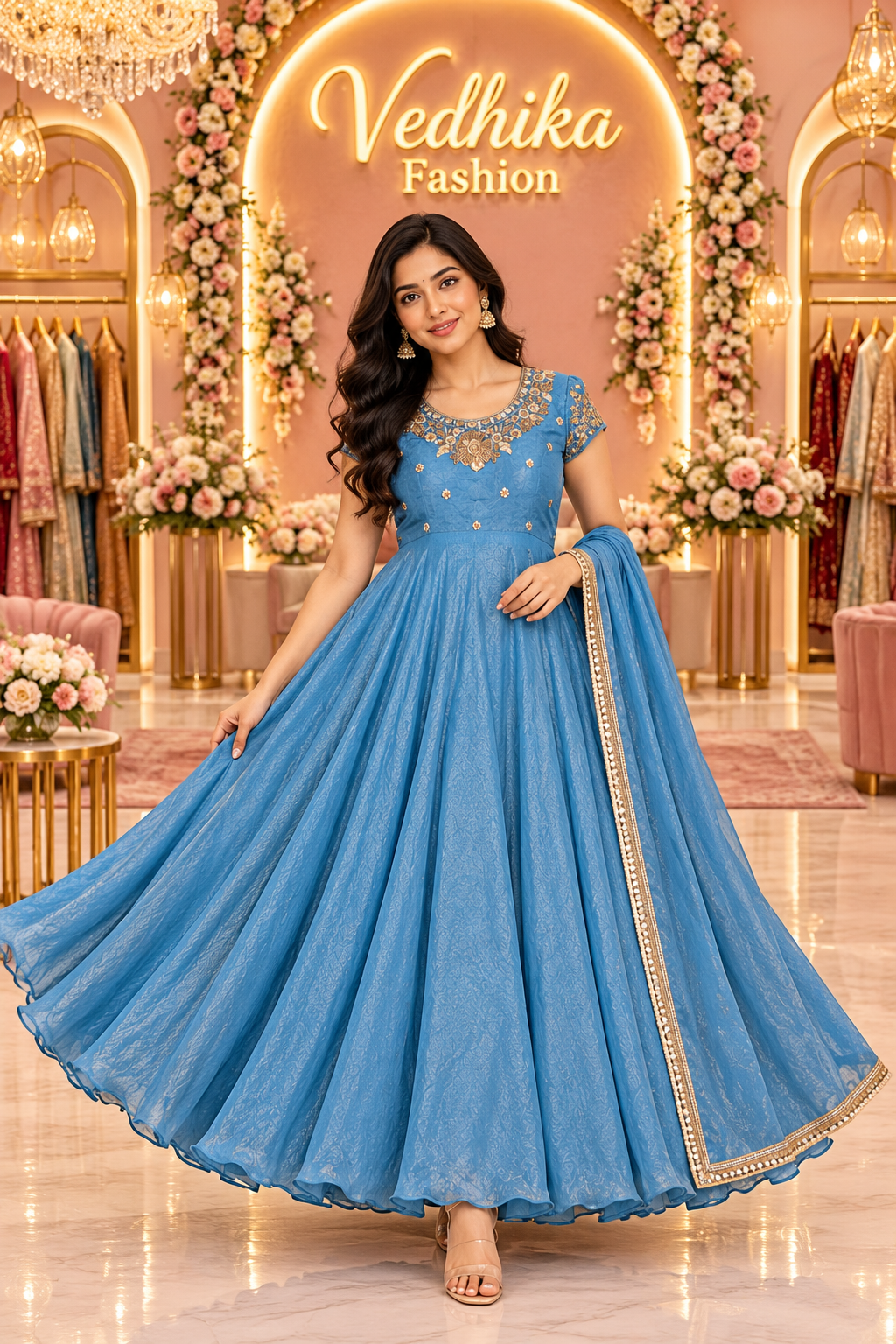 Arohi Blue Anarkali Suit