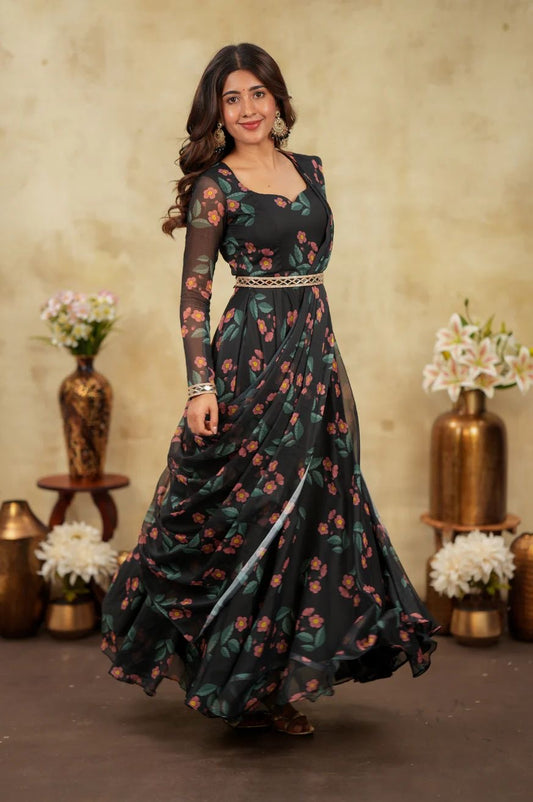 Krithanya Black Anarkali Suit