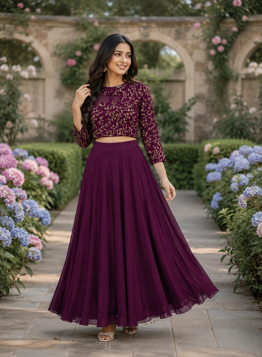ISHIKA WINE ANARKALI SUIT