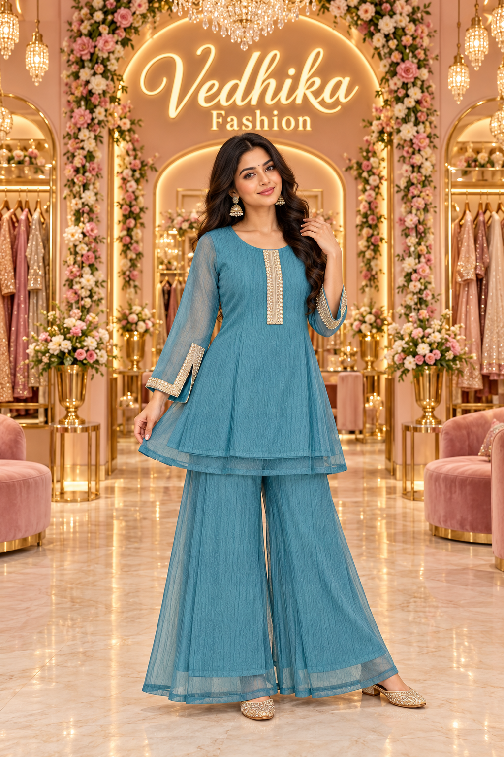 Zaira Blue Indowestern