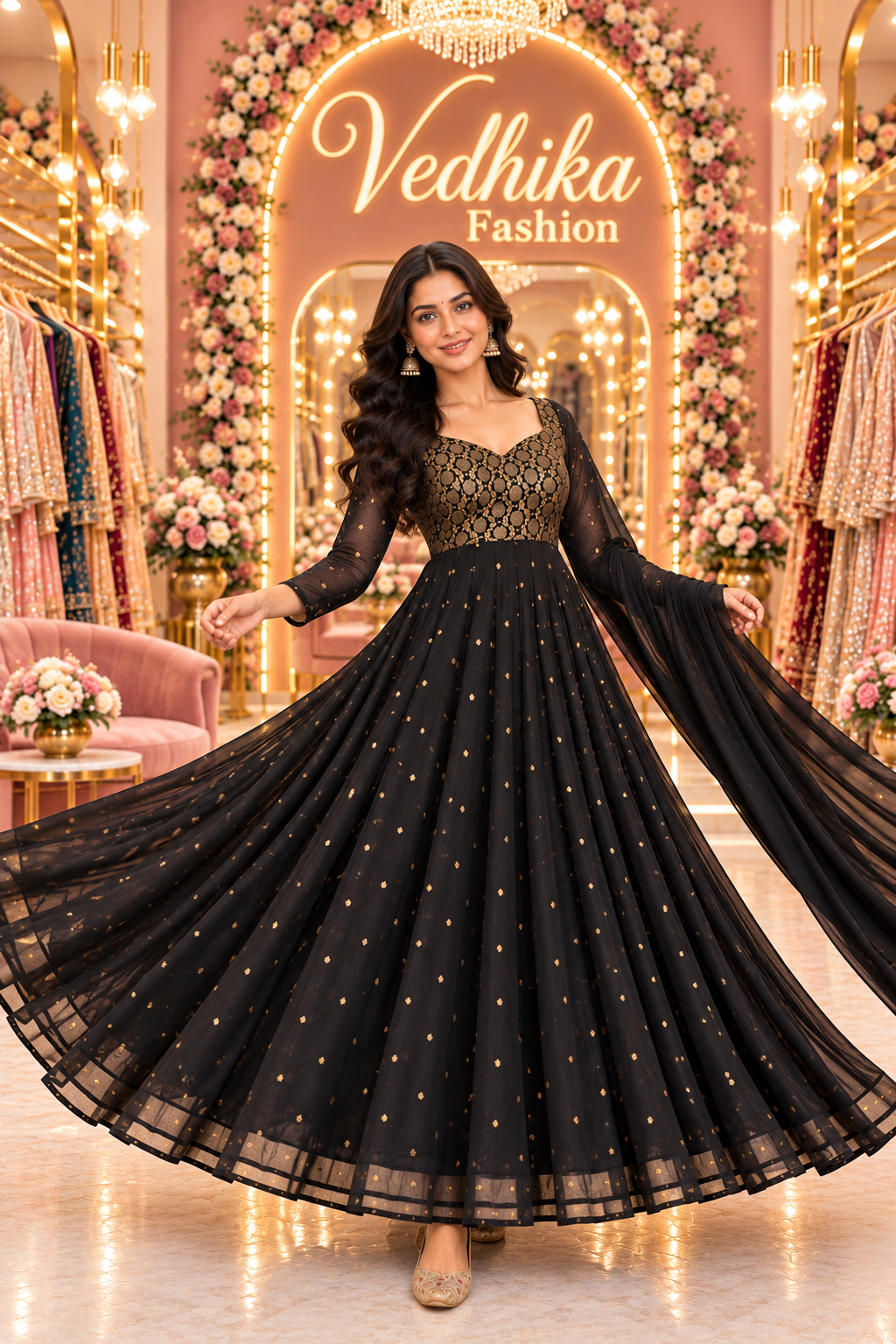 PAKHI BLACK ANARKALI SUIT