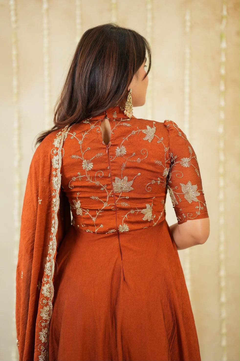 Athya Rust Anarkali Suit
