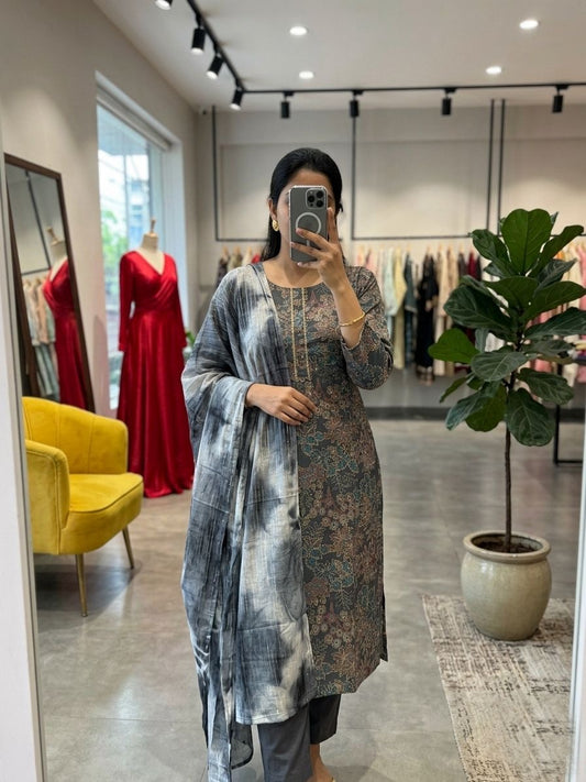 PHOOLBHAR GREY KURTA SET