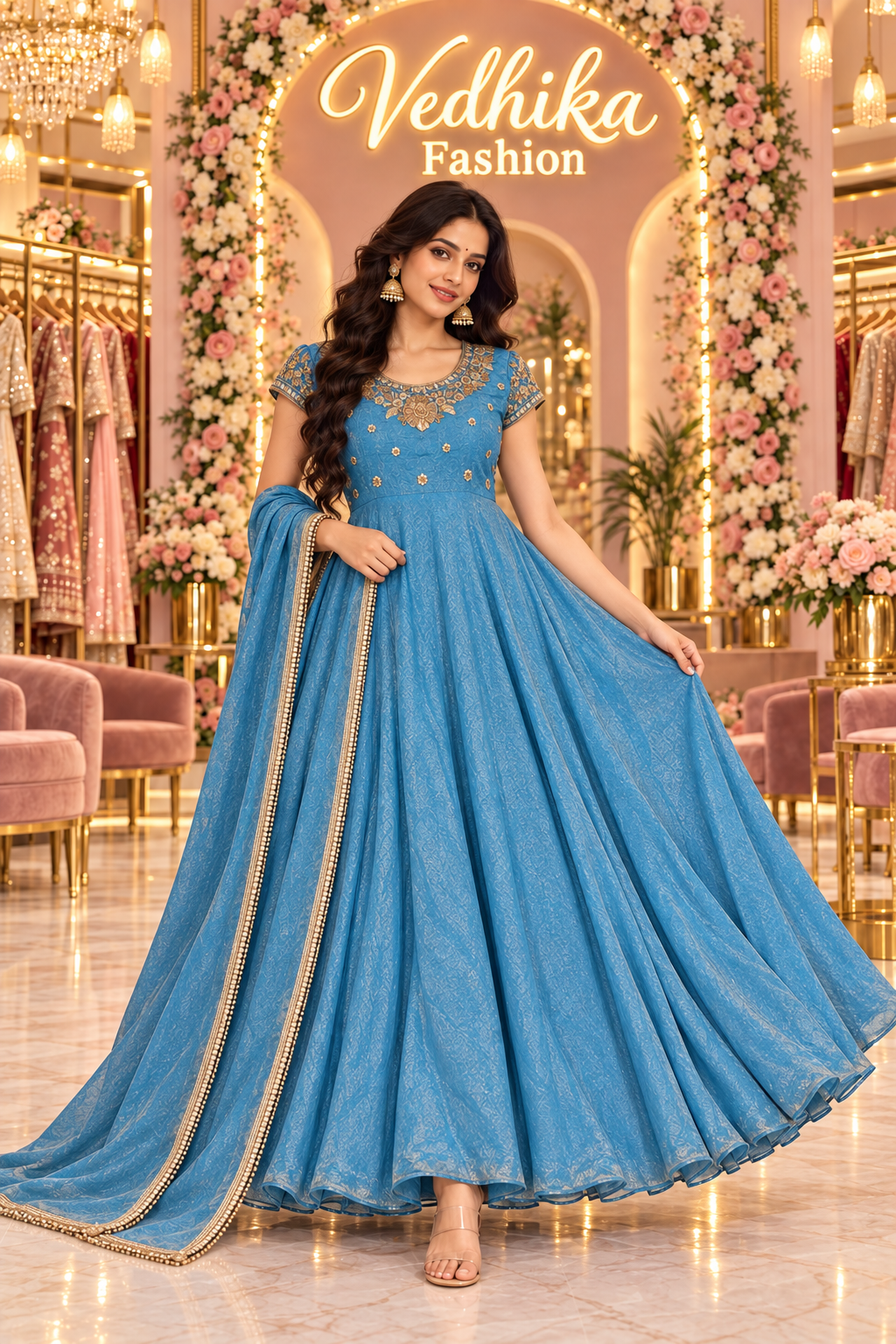 Arohi Blue Anarkali Suit