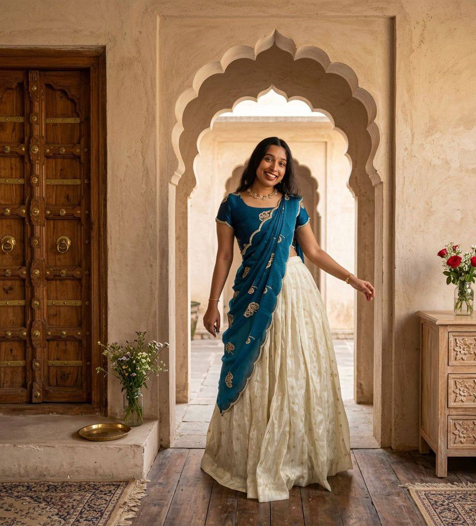 Kanchi Teal Lehenga