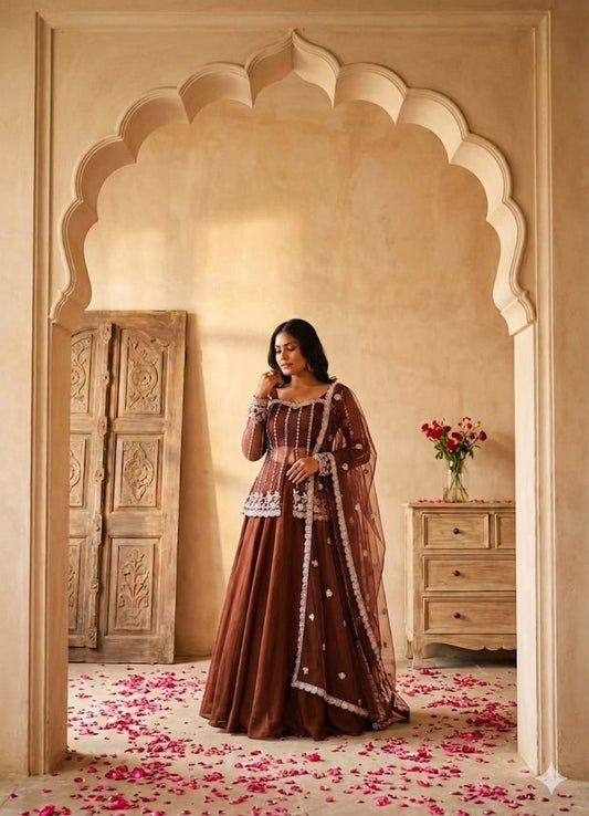 Zeenat Rust Lehenga
