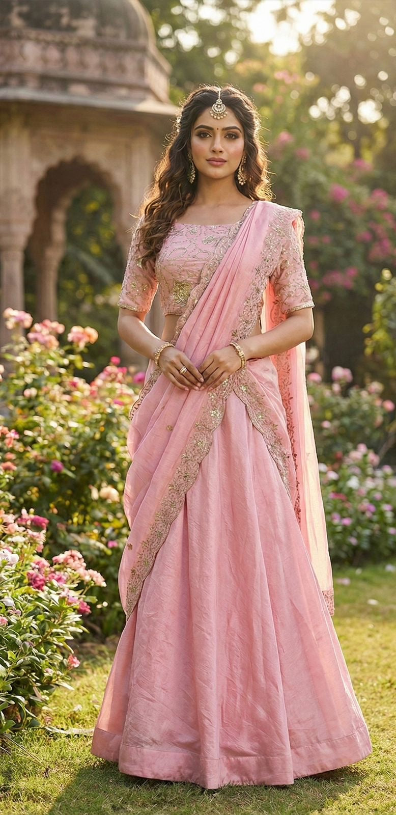 Gulabi Noor Lehenga Set