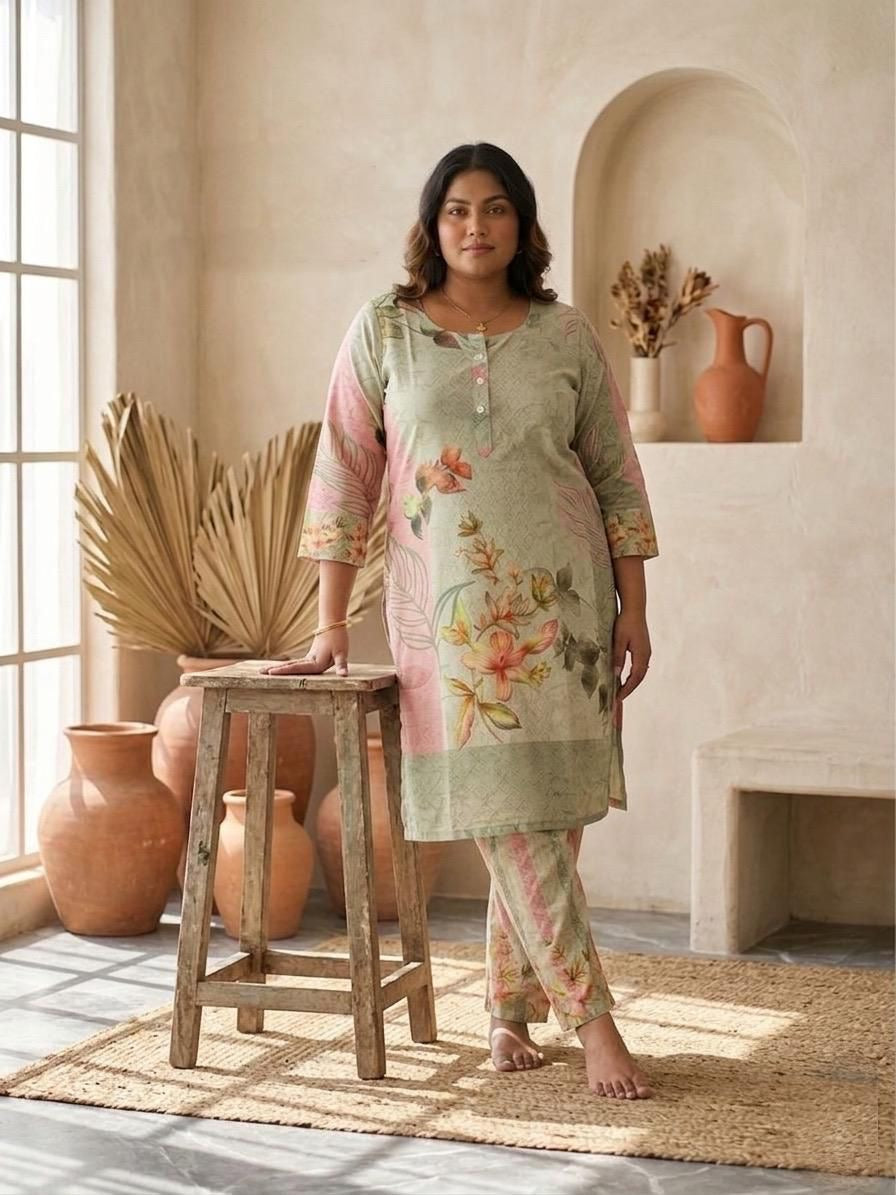 Plus Size Nirvana Green Cord set