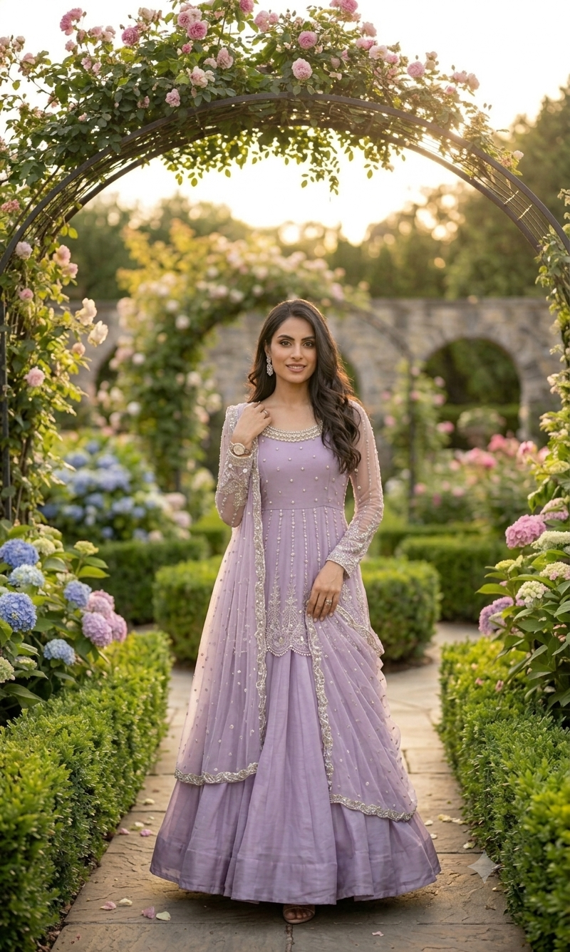 Zeenat Levender Lehenga