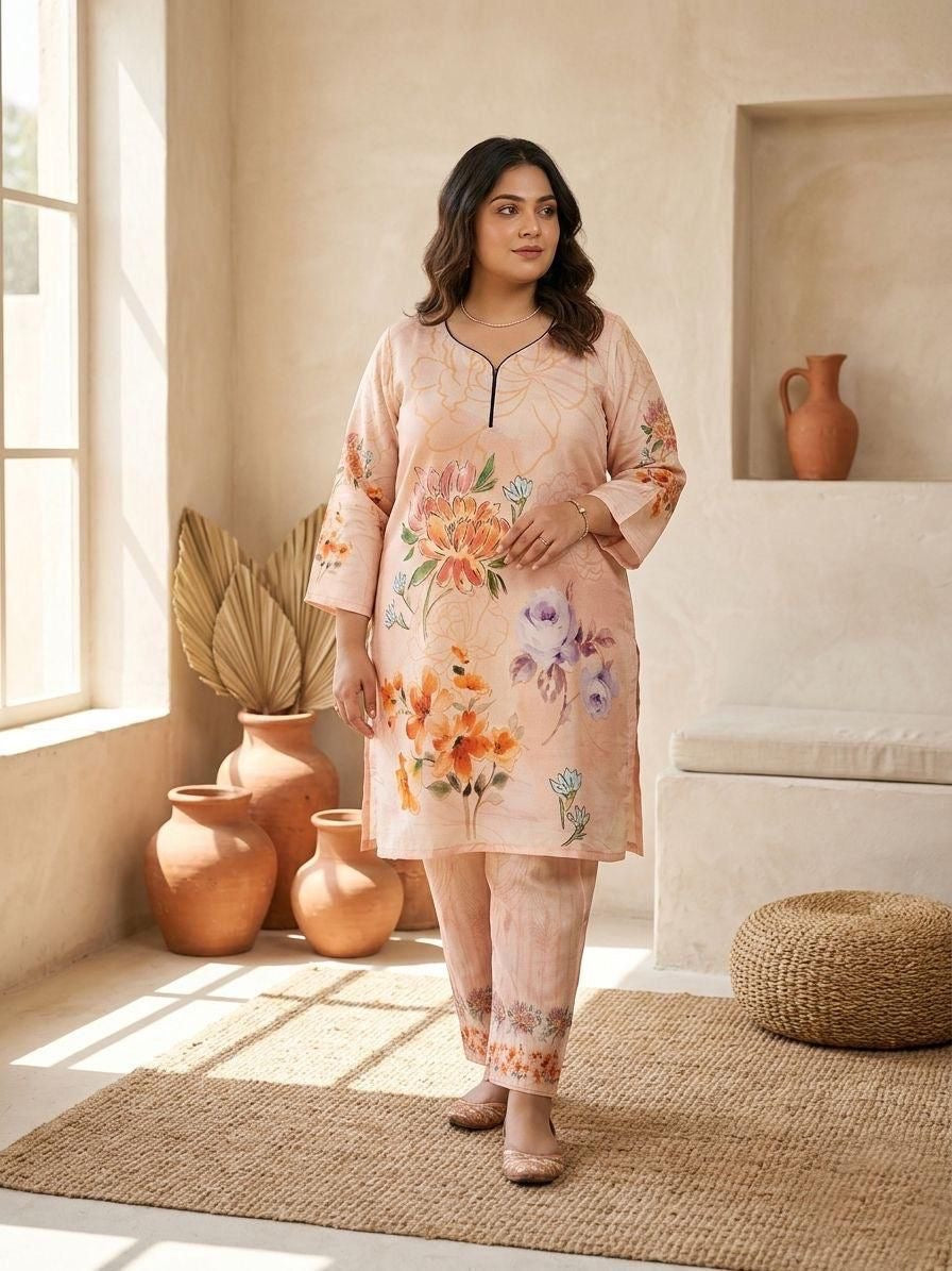 Plus Size Nirvana Pink Orange Cord Set