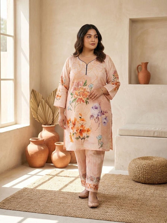 Plus Size Nirvana Pink Orange Cord Set