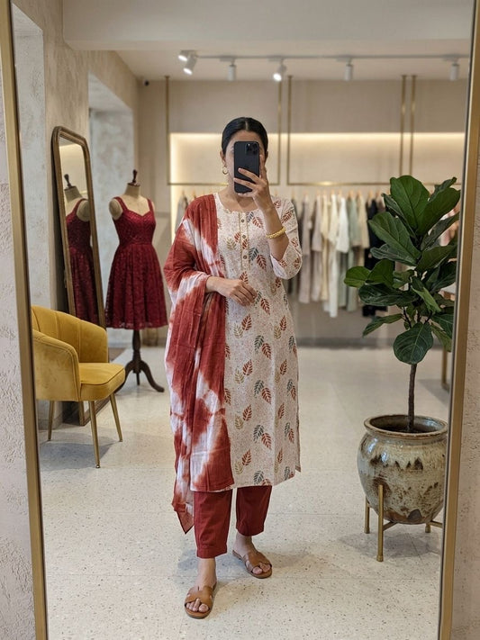 PASTEL PATEL RUST KURTA SET