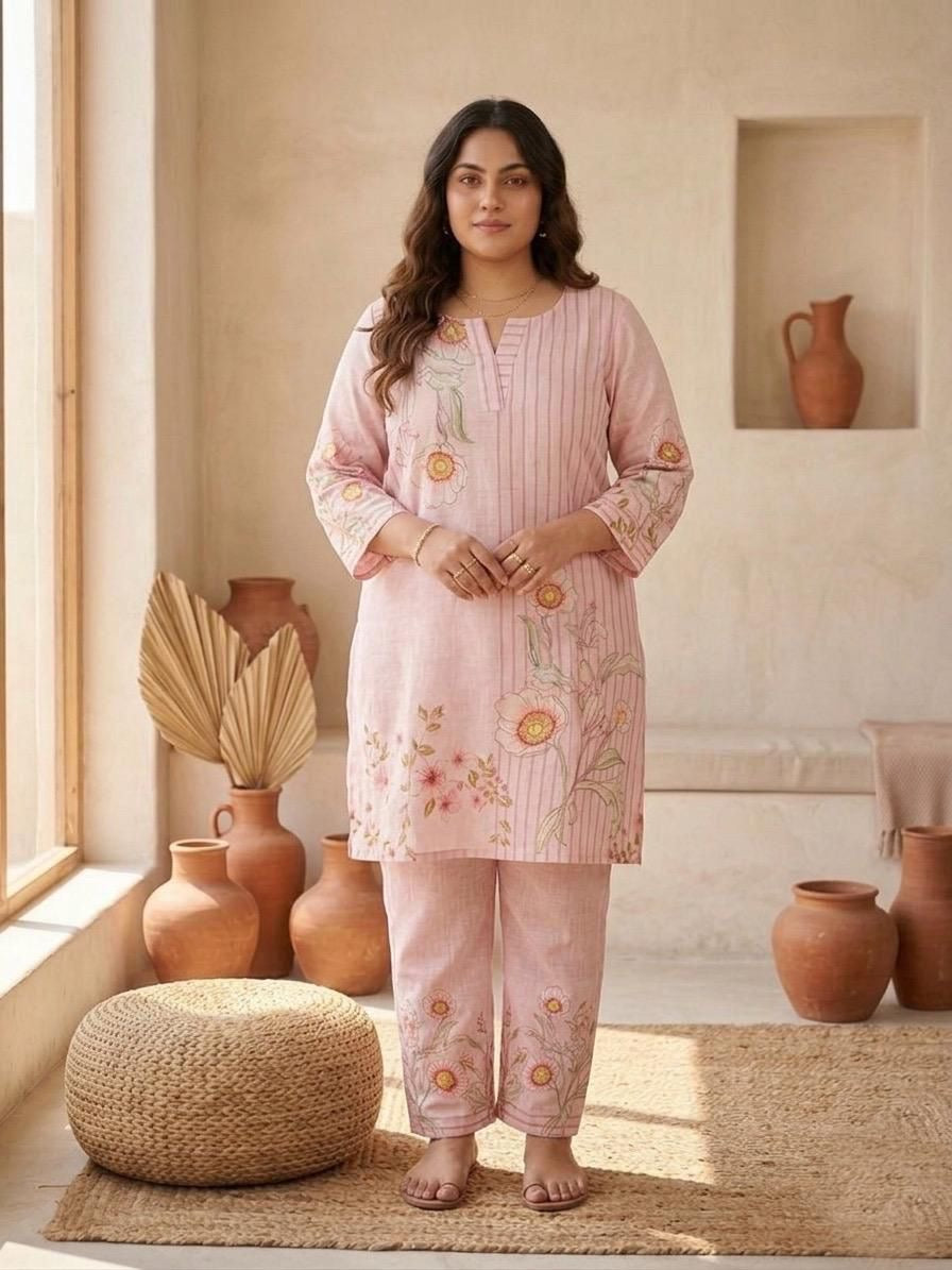 Plus Size Nirvana Pink Orange Cord Set