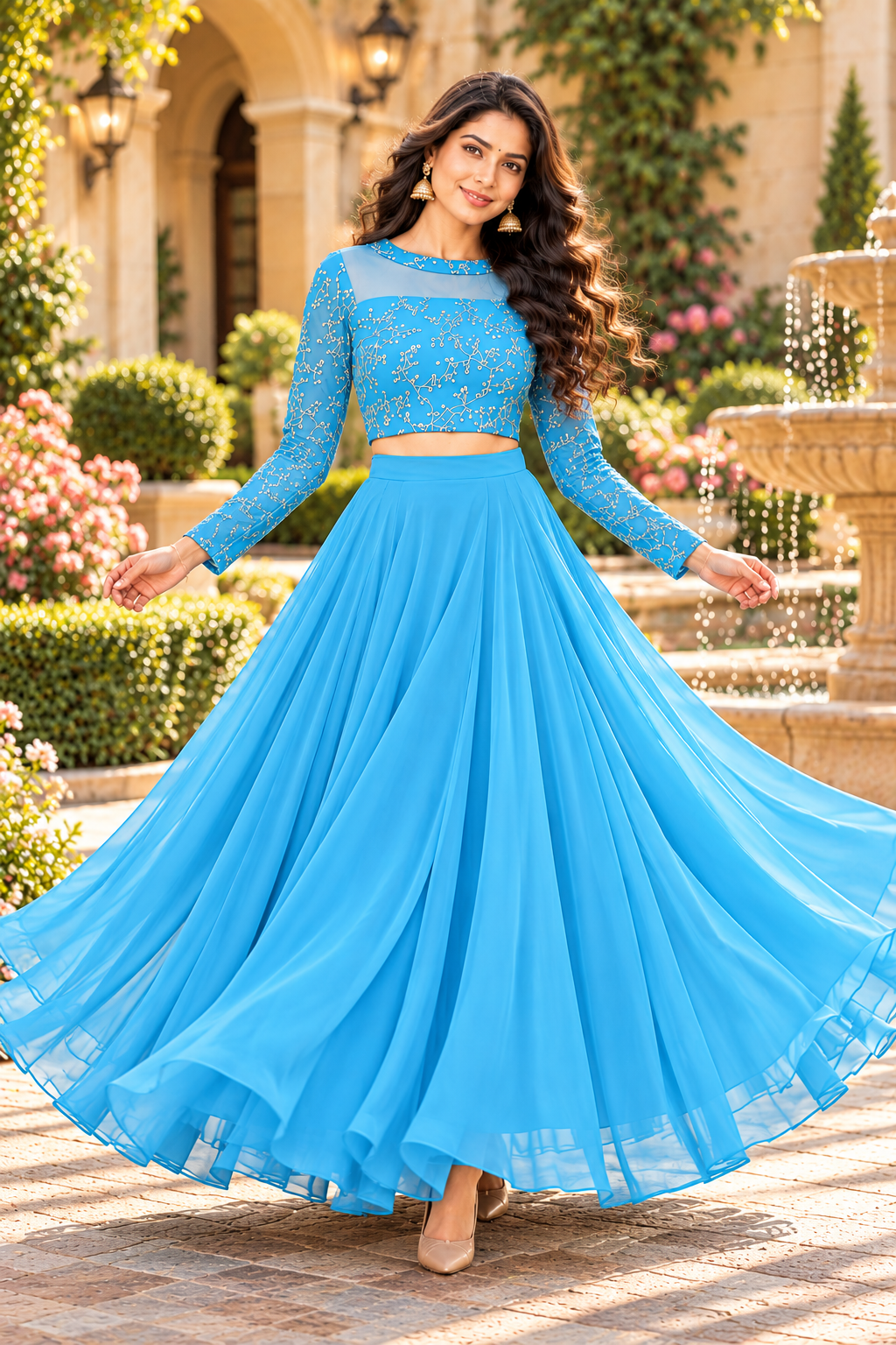 ISHIKA SKYBLUE ANARKALI SUIT