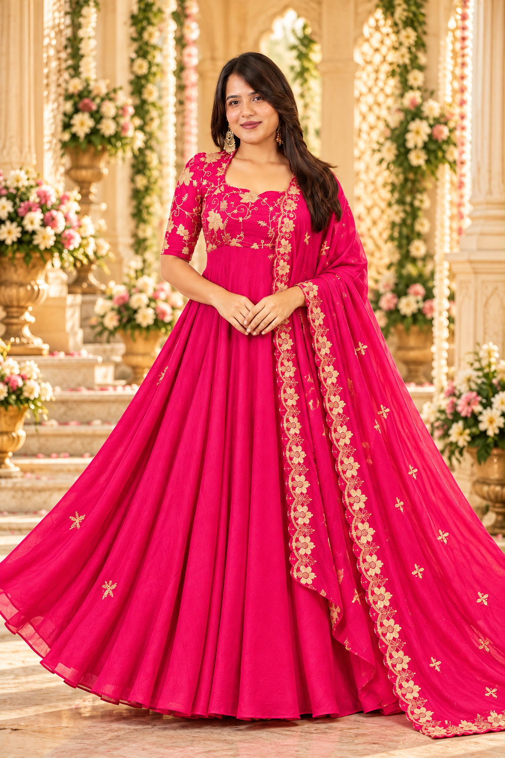 ATHIYA PINK ANARKALI SUIT