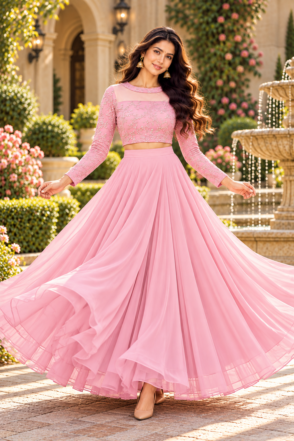 ISHIKA BABYPINK ANARKALI SUIT