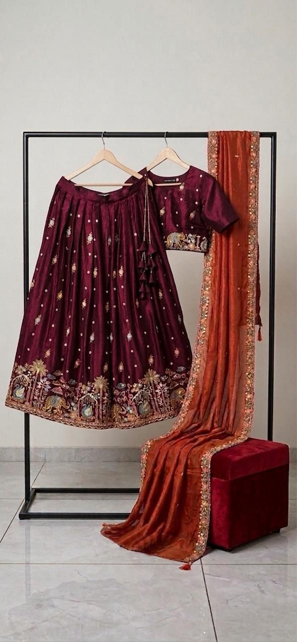 Rust Royale Heritage Lehenga