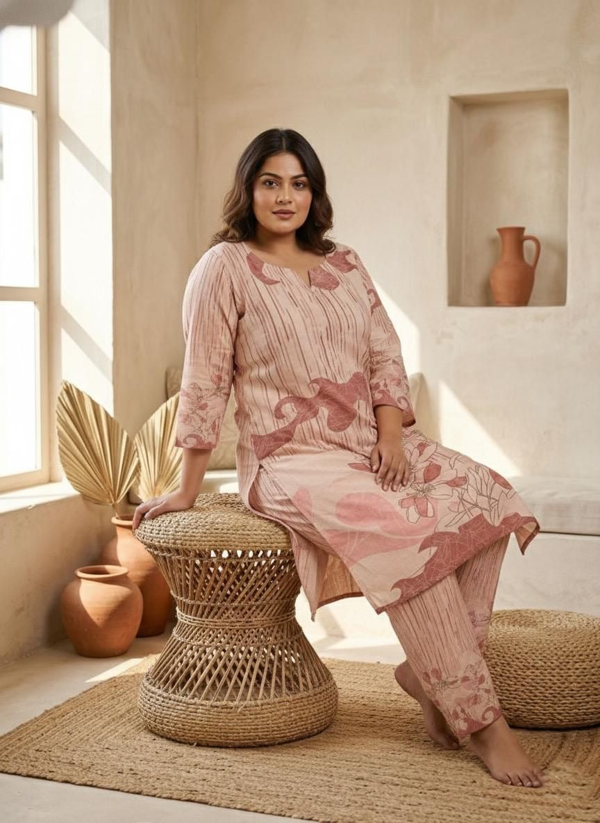 Plus Size Nirvana Pink Orange Cord Set