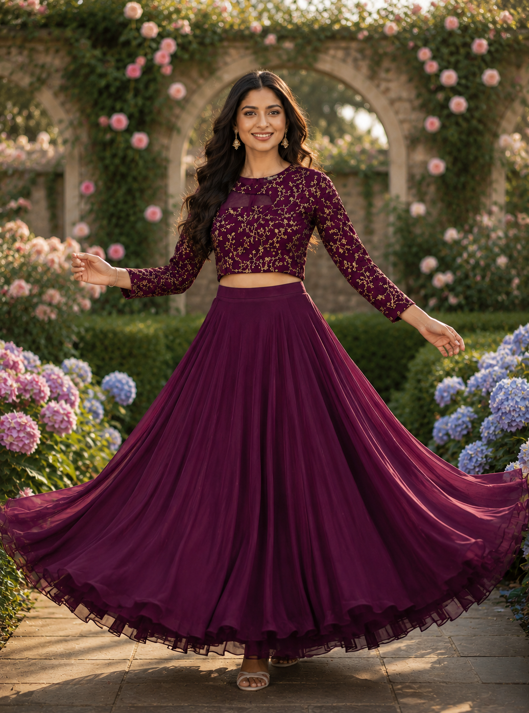 ISHIKA WINE ANARKALI SUIT