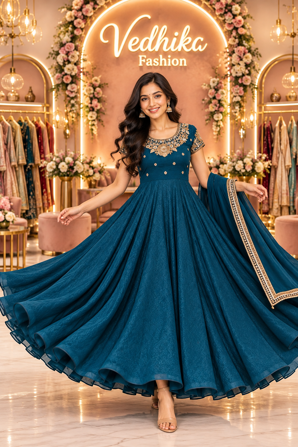 Arohi Teal Anarkali Suit