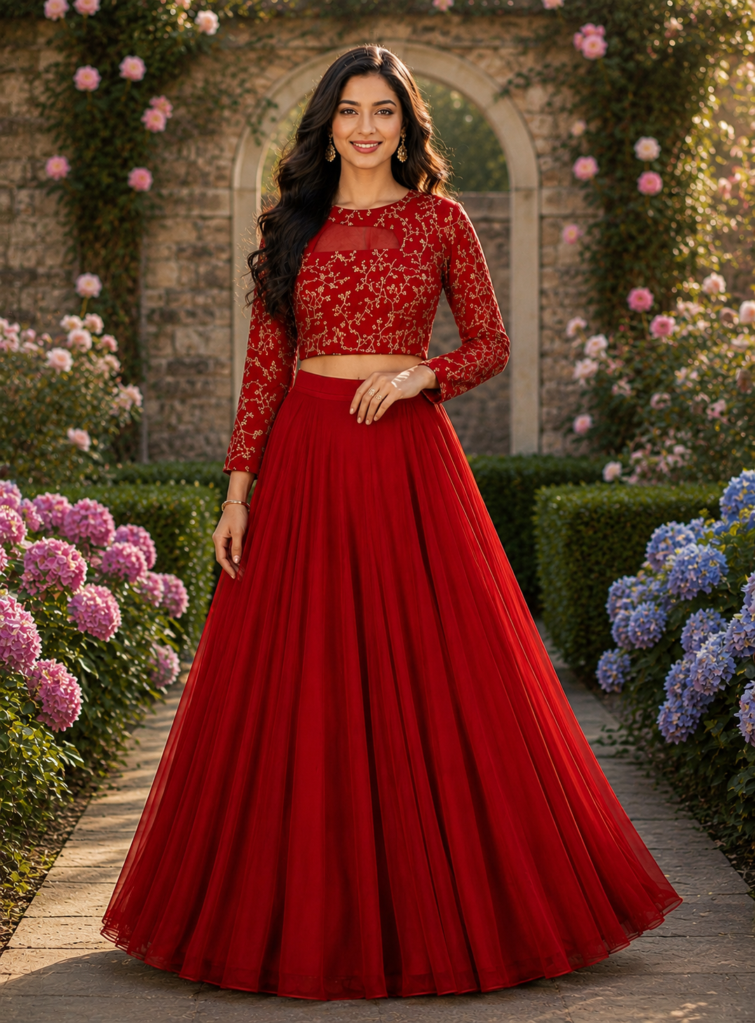 ISHIKA RED ANARKALI SUIT