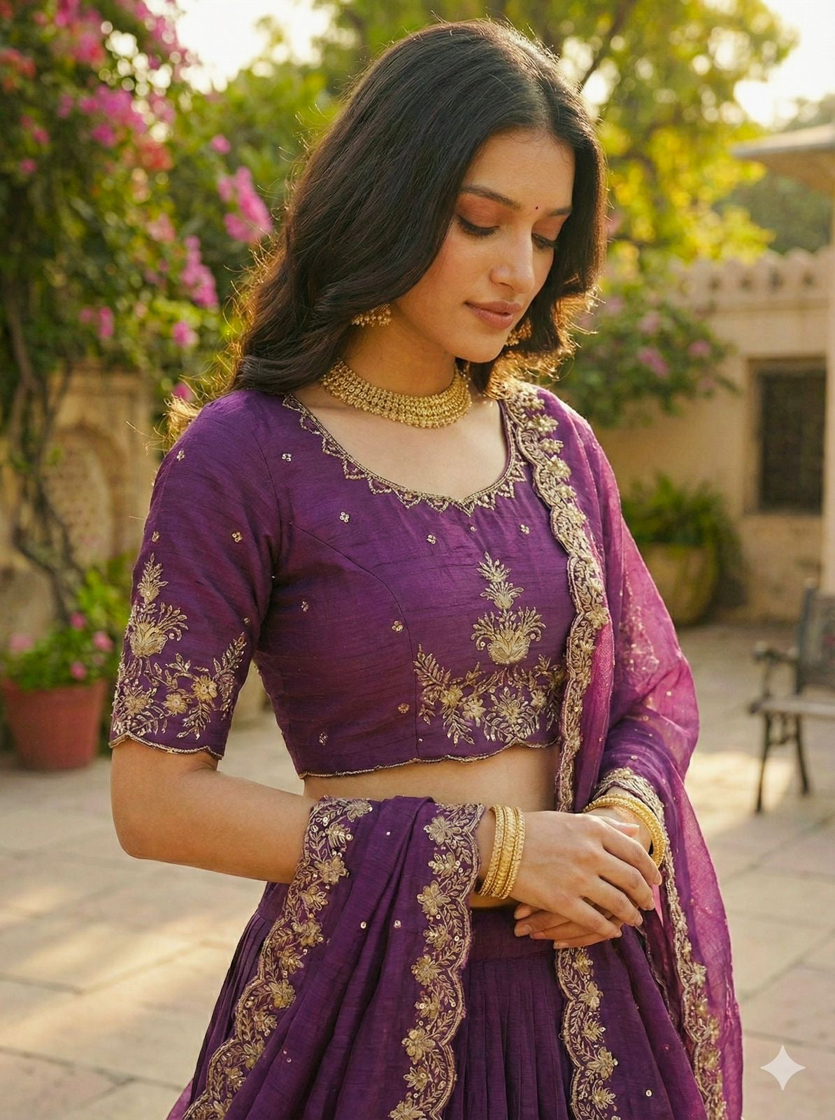 AISHWARAYA WINE LEHENGA