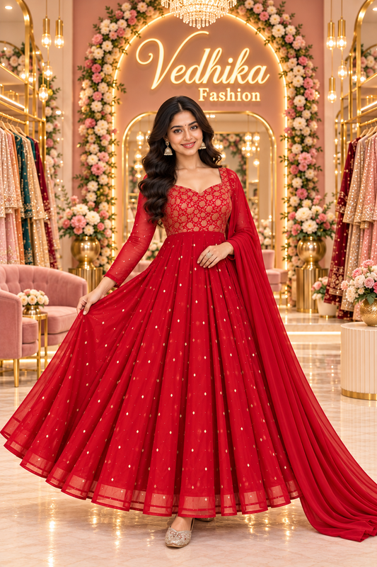 PAKHI RED ANARKALI SUIT
