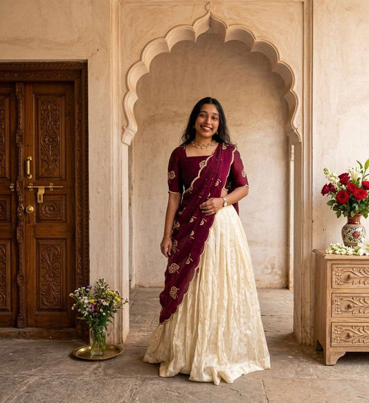 Kanchi Plum Lehenga