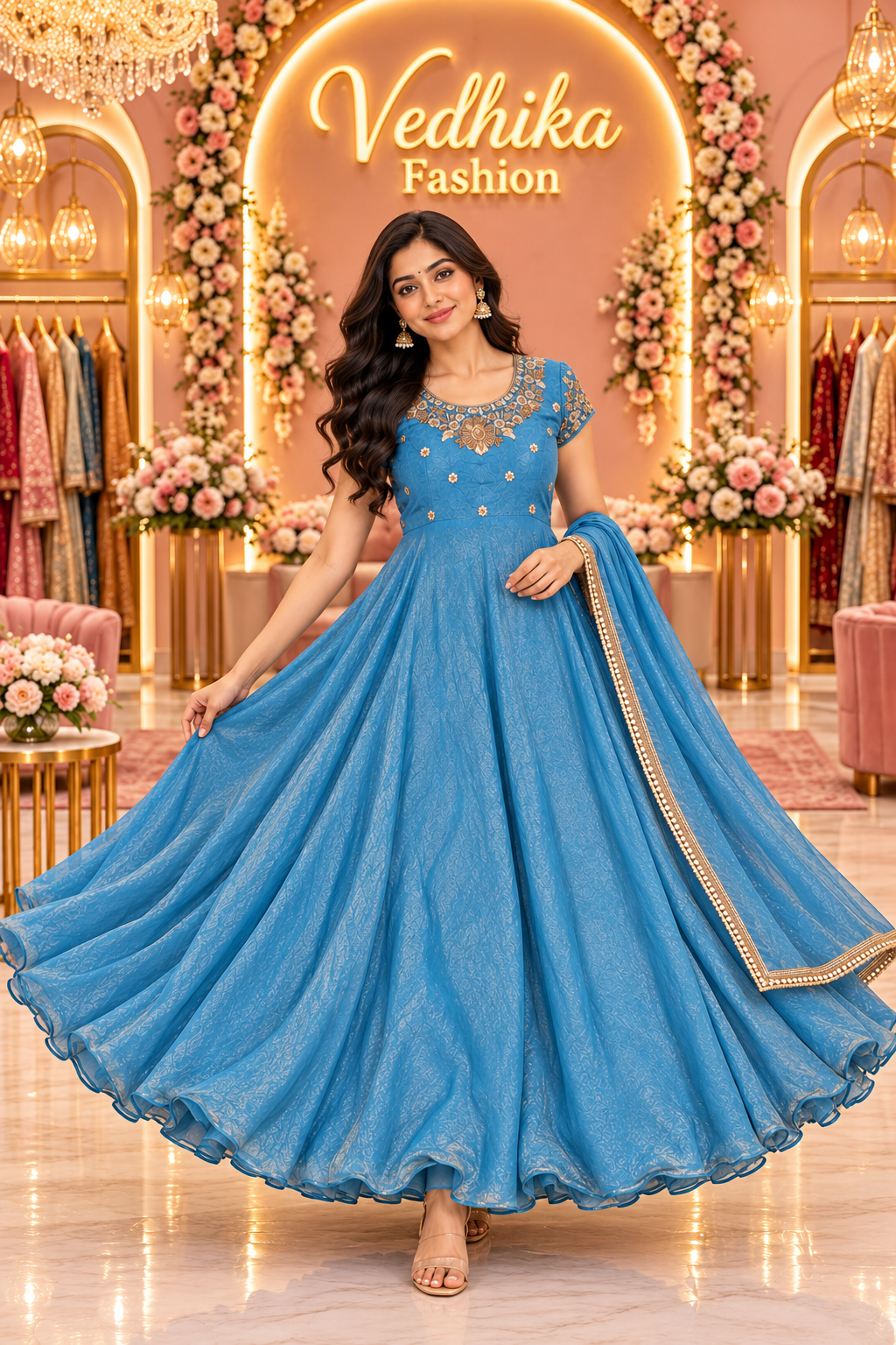 Arohi Blue Anarkali Suit
