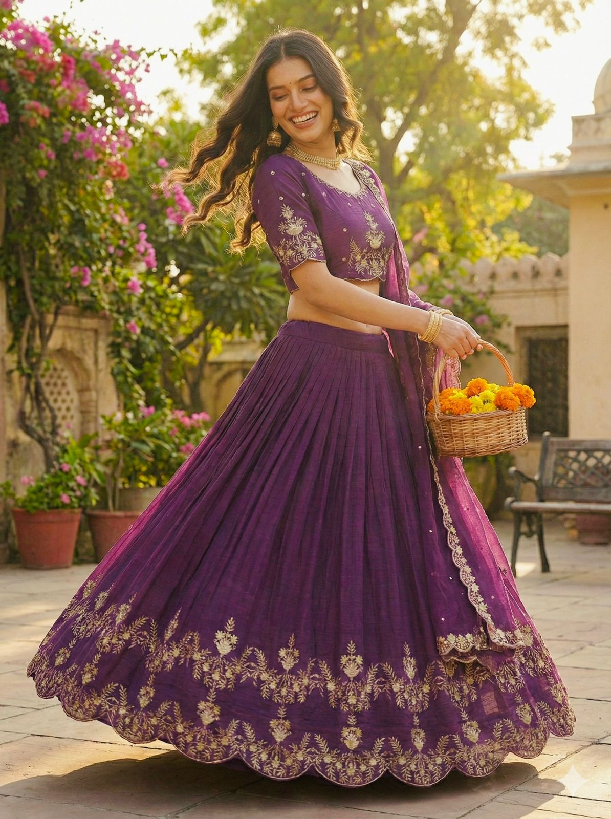 AISHWARAYA WINE LEHENGA